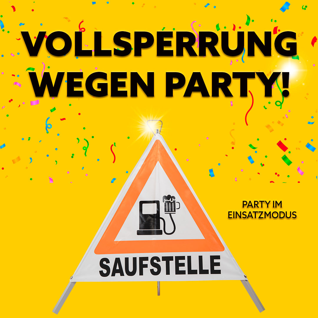 FEST Warnpyramide 70 cm, Party-Edition, tagesleuchtend weiß, mit Mittelfuß FEST Warnpyramide 70 cm, Party-Edition, tagesleuchtend weiß, mit Mittelfuß